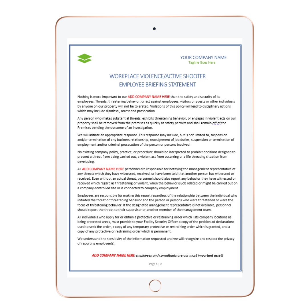workplace violence digital download